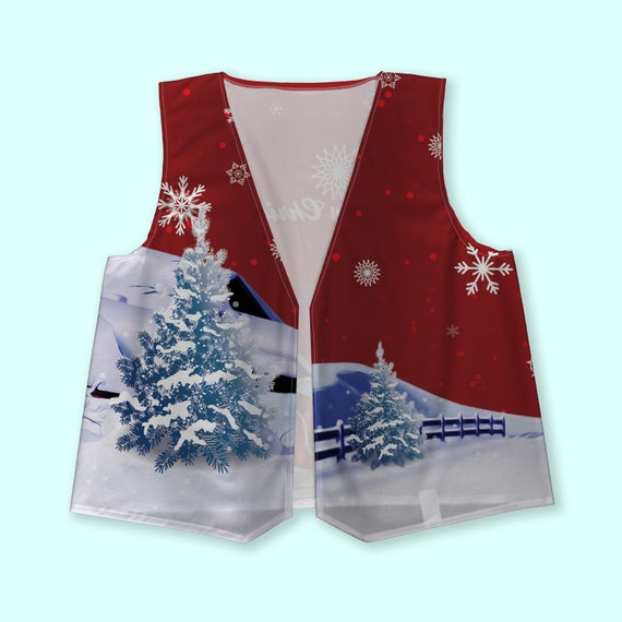 Dobell Mens Red Festive Fun Christmas Waistcoat-S (34-36in - View #6