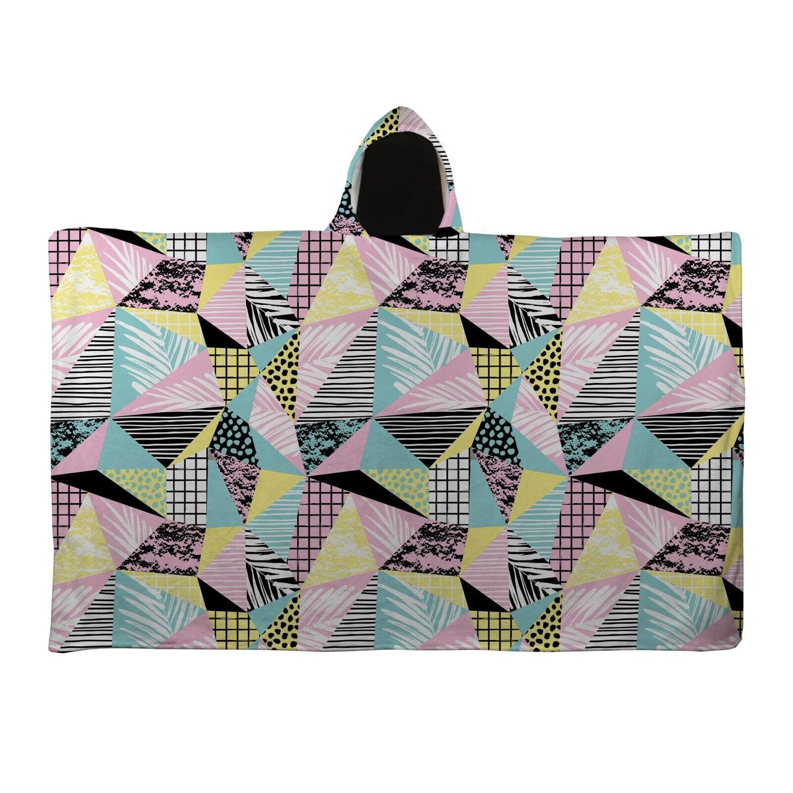 Trendy Geometric Print - SNUGAROO Hooded Fleece Poncho - Etsy