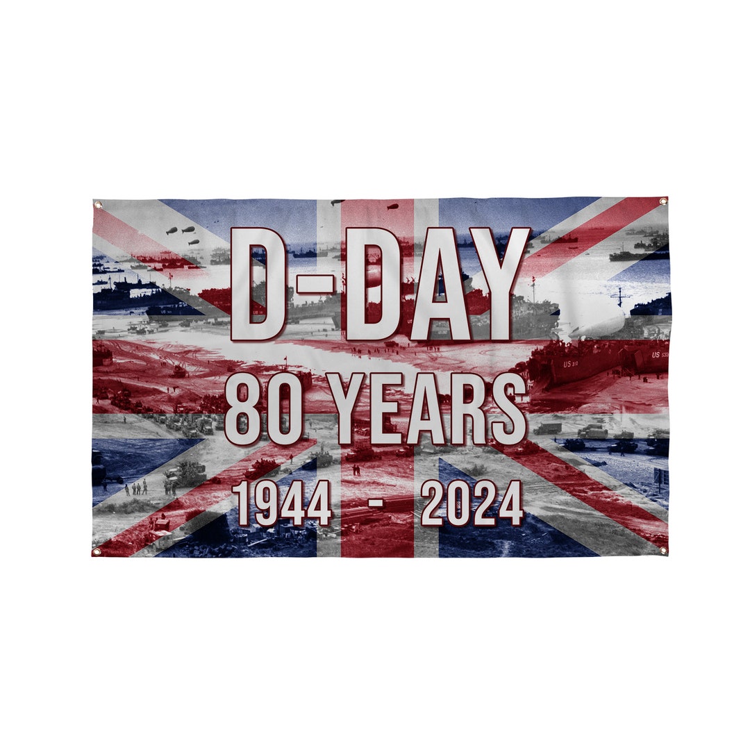 D-day 80 Years Union Jack - Banner - Flag - 5x3 - Etsy