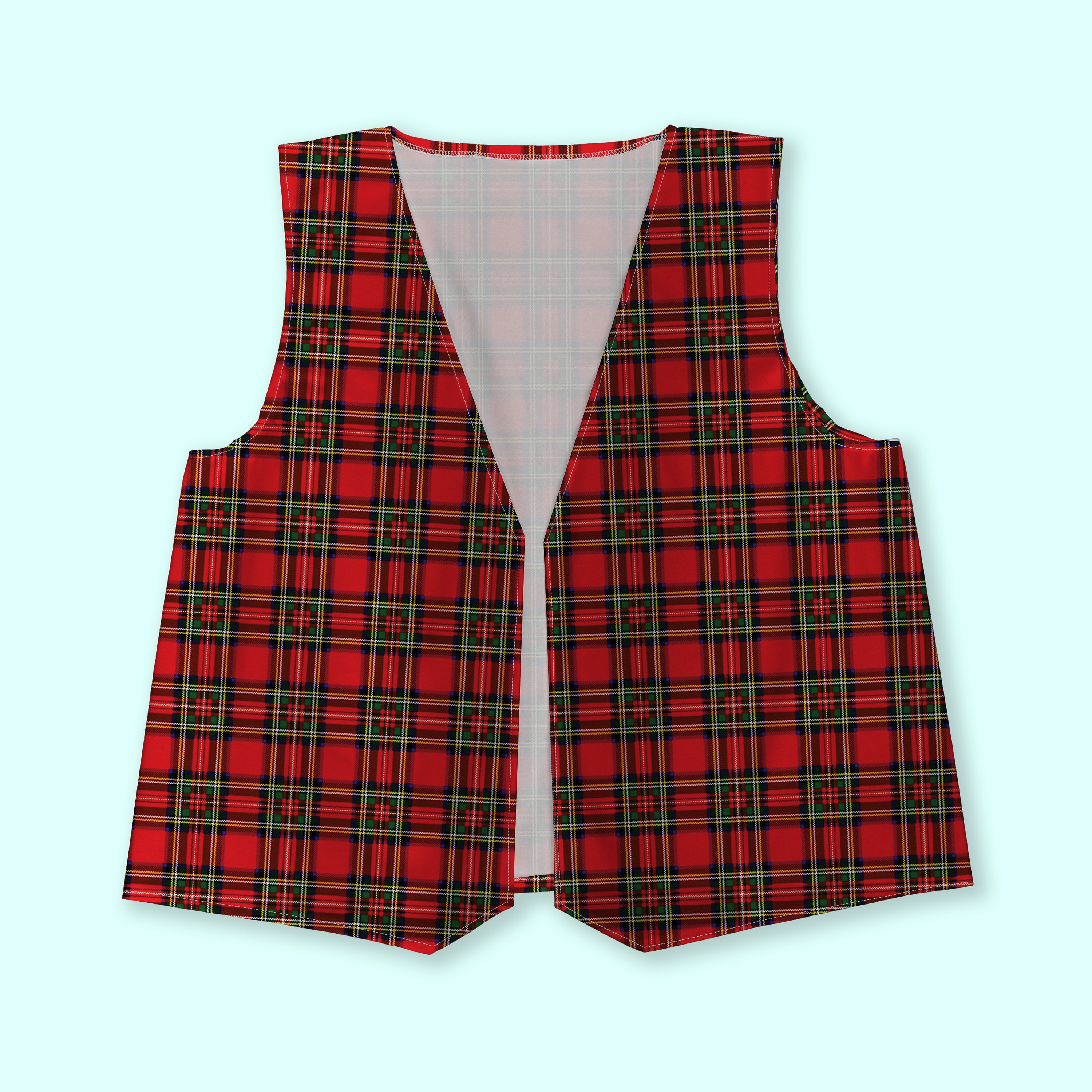 Red Tartan Waistcoat Fancy Dress Novelty Party Dress Up Etsy UK
