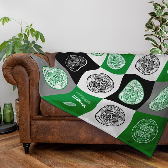 Celtic FC Chequered Fleece Blanket Officially Licenced Etsy