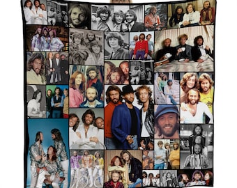 Bee Gees Celebrity Montage Fleece Throw Blanket | 150cm x 150cm Large Fleece Blanket | Made In England