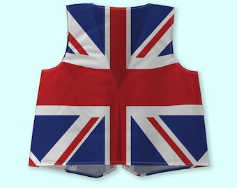 Chaleco Union Jack/disfraz elegante/novedoso vestido de fiesta
