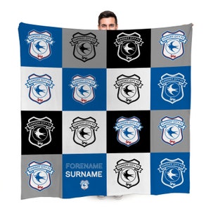 Cardiff City FC - Manta polar a cuadros - Producto oficial