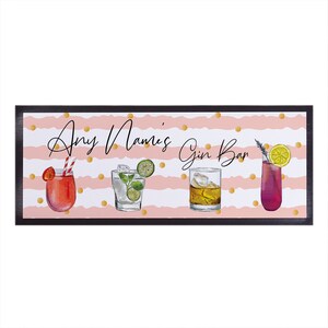 Gepersonaliseerde Gin Bar - Bar Runner - Home bar Accessoire