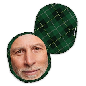 Green Tartan - Mush Cush™ Face Cushion - Novelty Gift - Funny Cushion
