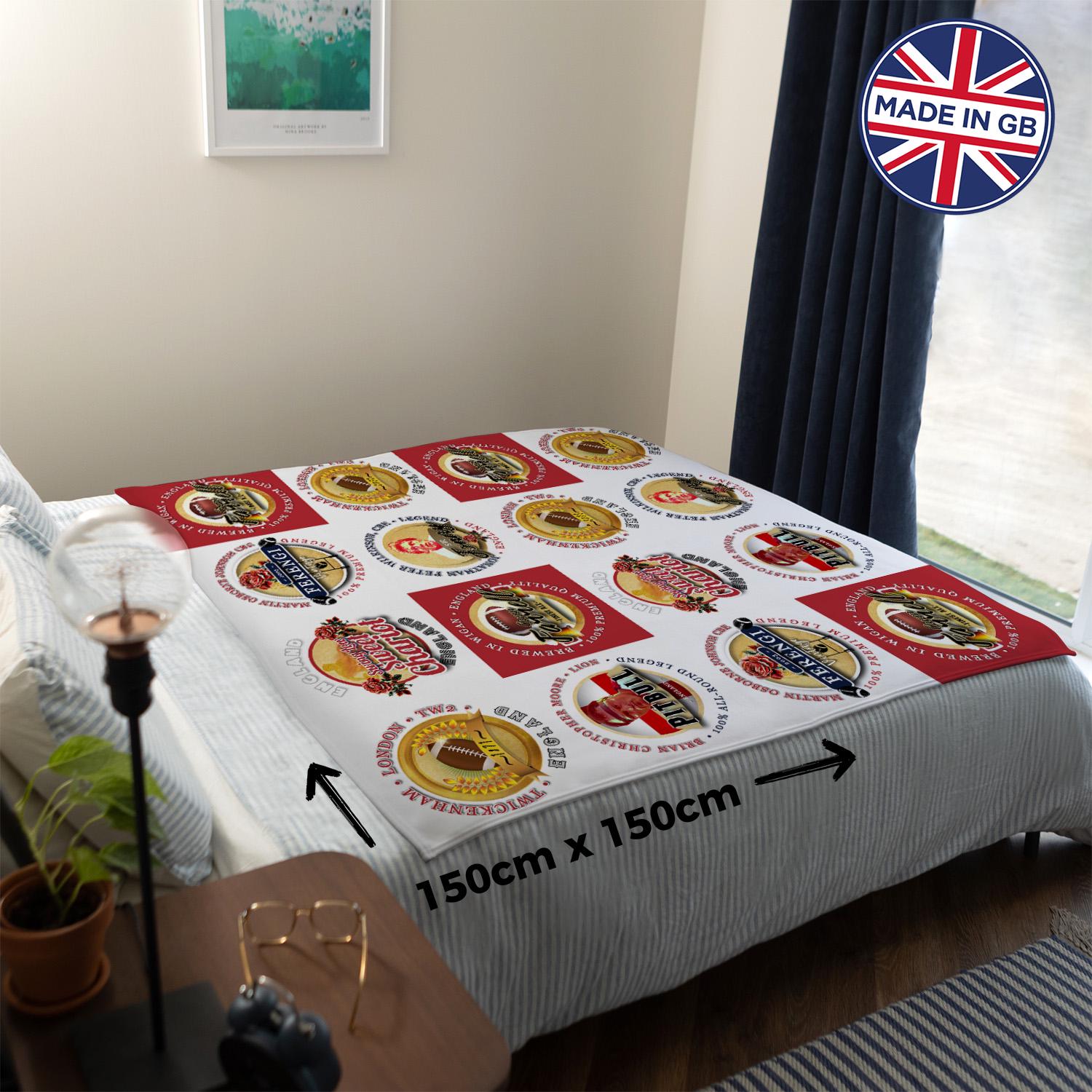 England Rugby Union - Legend Collection - Fleece Blanket 150cm X 150cm ...