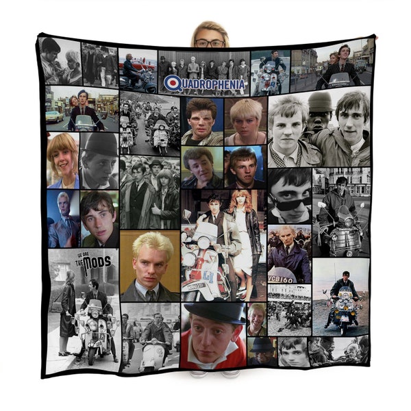 Quadrophenia Movie Montage Fleece Throw Blanket | 150cm x 150cm Large Fleece Blanket | Made In England