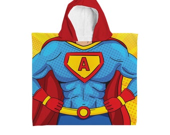 Personalised Kids Hooded Towel - Superhero V2