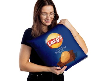 Lazy Couch Potato Kissen - Käse & Zwiebel Chips - Weihnachtsgeschenk - In 2 Größen erhältlich