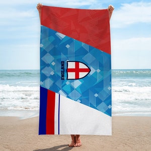 England - Euro&#39;s - Retro Shirt&#39;s Design - St George - Football Beach Towel - 150cm x 75cm