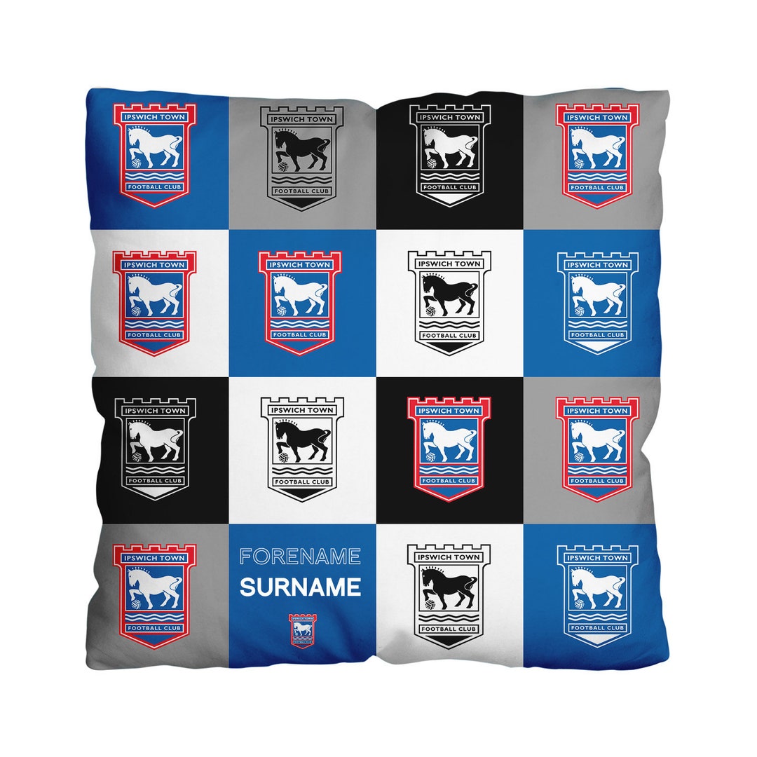 Ipswich Town FC Chequered 45cm Cushion Officially Licenced Etsy UK