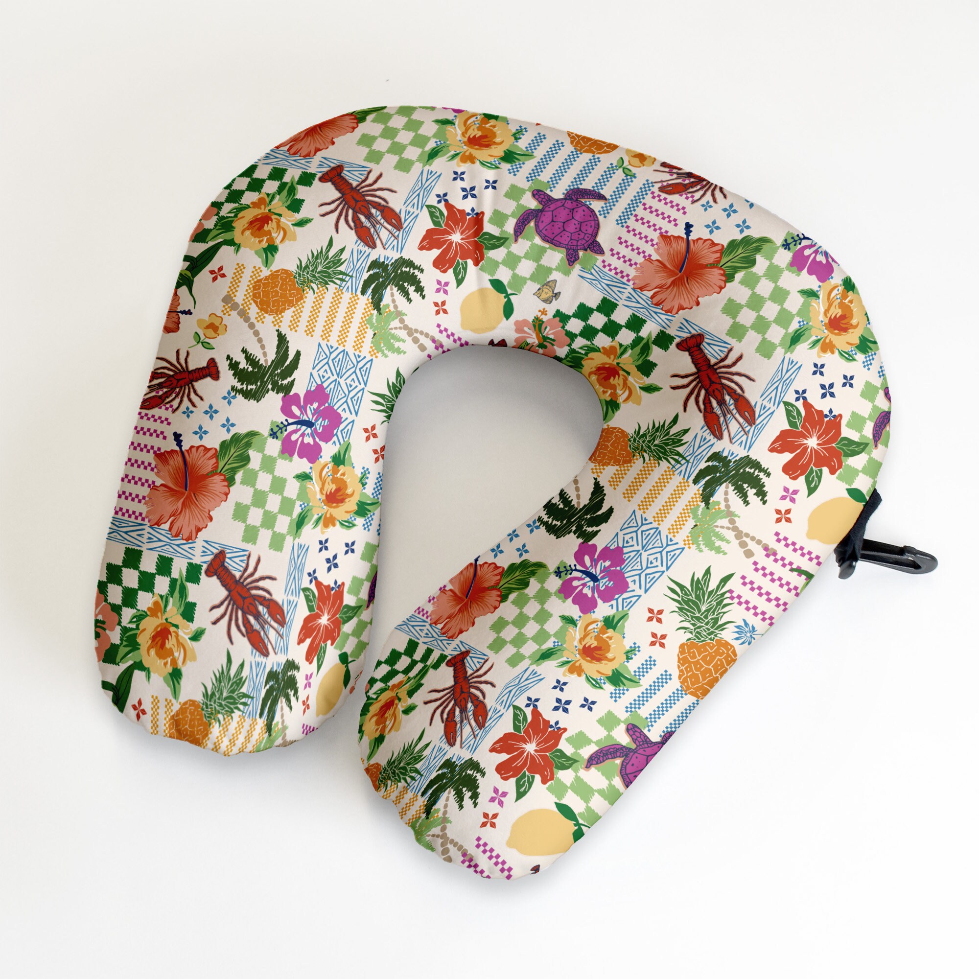 Personalised Summer Patchwork Travel Neck Pillow - Neck Support