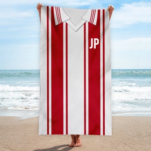 Soton - 1976 Home Shirt - Personalised Retro Beach Towel - 150cm x 75cm