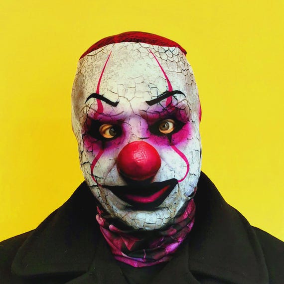 Grusel-Clown-Maske Aus Latex – Vollständiges Gesicht, Creepy Für Halloween & Horror-Partys