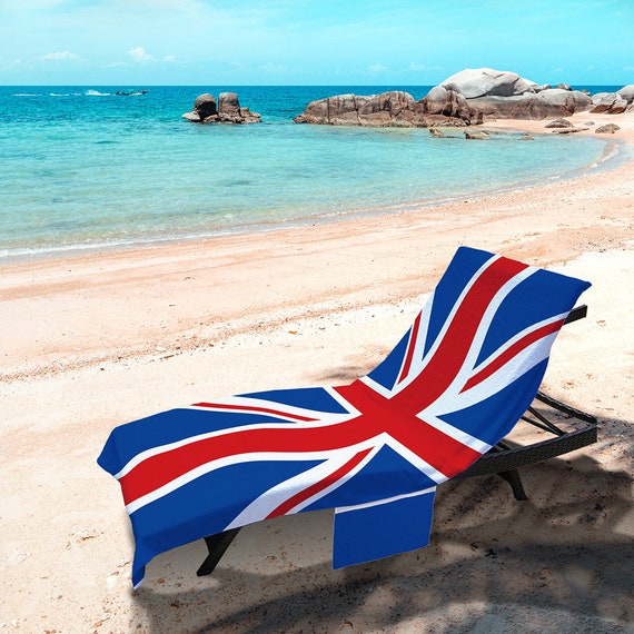 Union Jack Design Full Length Sun Lounger Towel With Pockets Etsy UK