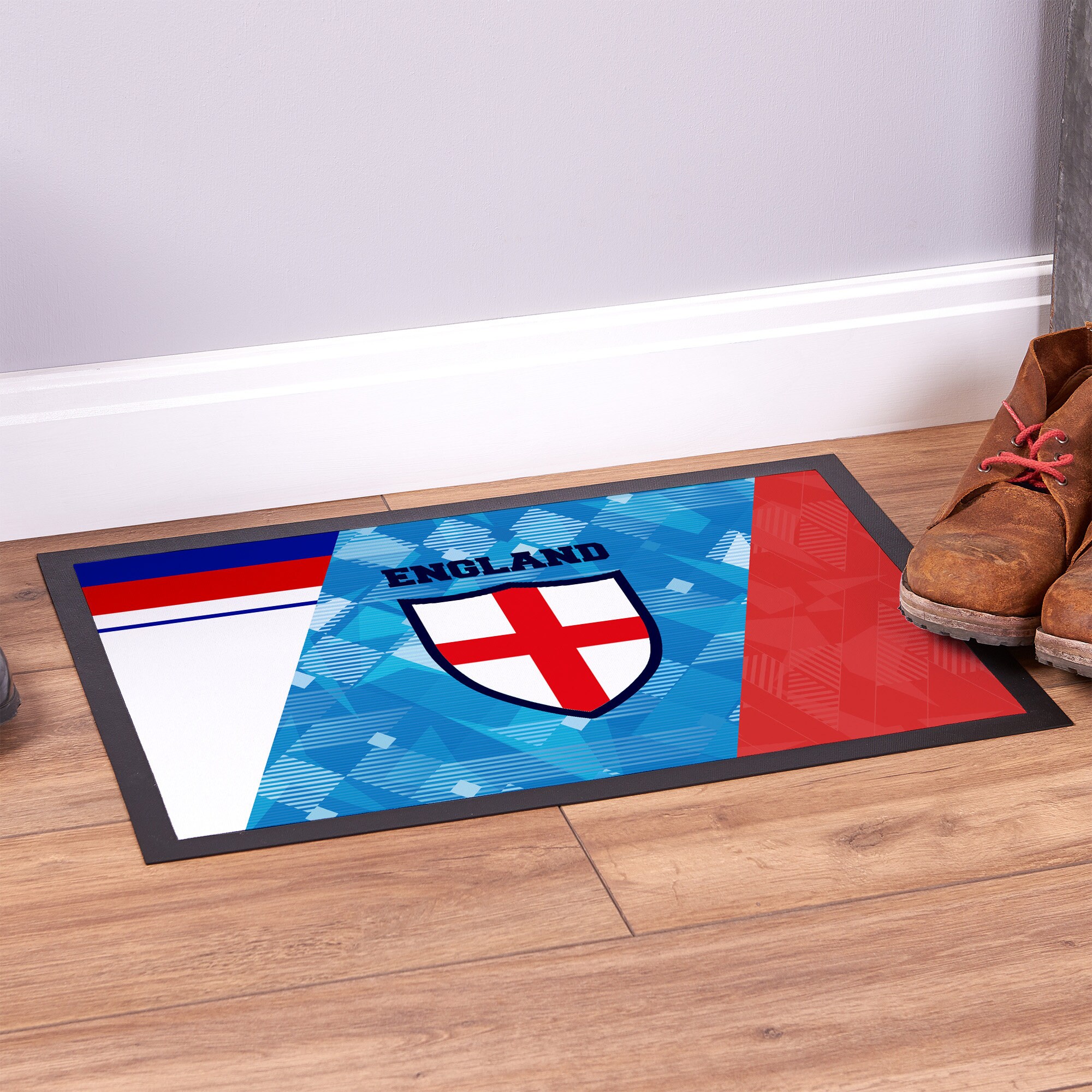 Discover England St George Football Doormat  Pet, Counter & Mouse Mat with Retro Shirts Design