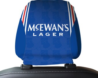 Glasgow Bears 1996 Home - Classic Retro Football Shirt - Pack of 2 - Car Seat Headrest Covers - Personalised