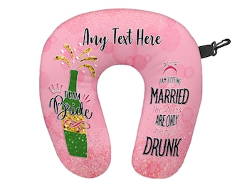 Personalised Pink Team Bride Travel Neck Pillow - Neck Support Cushion