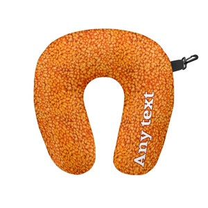 Personalised Beans All Over Travel Neck Pillow - Neck Support Cushion