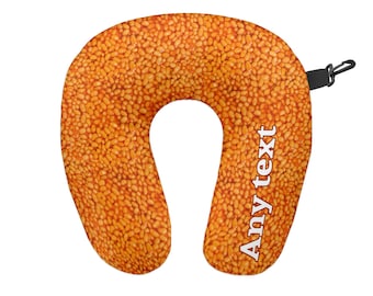 Personalised Beans All Over Travel Neck Pillow - Neck Support Cushion