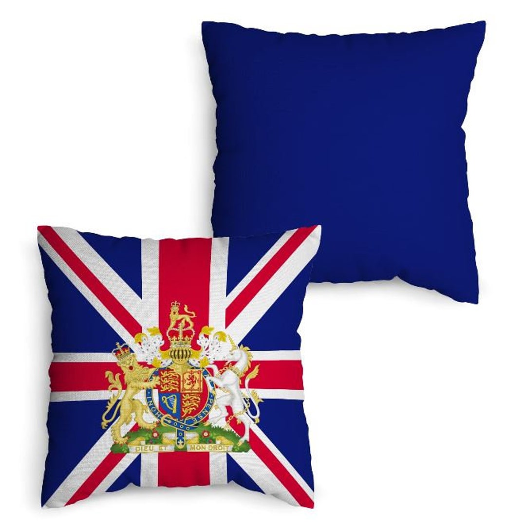 Royal Coat of Arms Union Jack Cushion 45cm Etsy