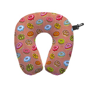Doughnut Doodle Travel Neck Pillow - Neck Support Cushion