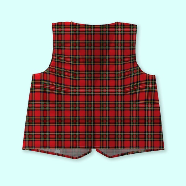 Red Tartan Waistcoat | Fancy Dress | Novelty Party Dress Up