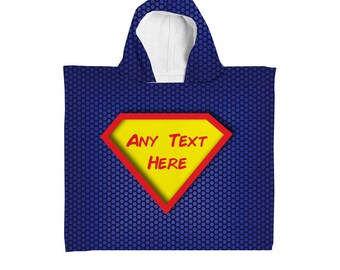 Personalised Kids Hooded Towel - Superhero