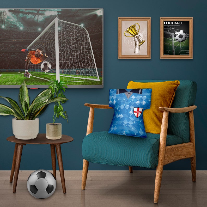 England - 1990 Third Retro Shirt Shaped Cushion - Etsy