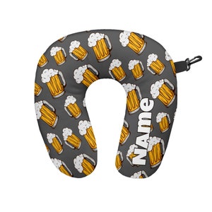 Personalised Beer Jugs Travel Neck Pillow - Neck Support Cushion