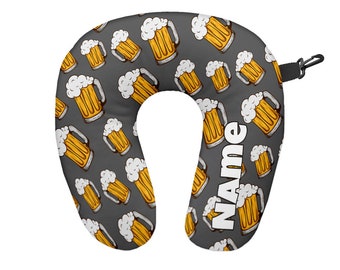 Personalised Beer Jugs Travel Neck Pillow - Neck Support Cushion