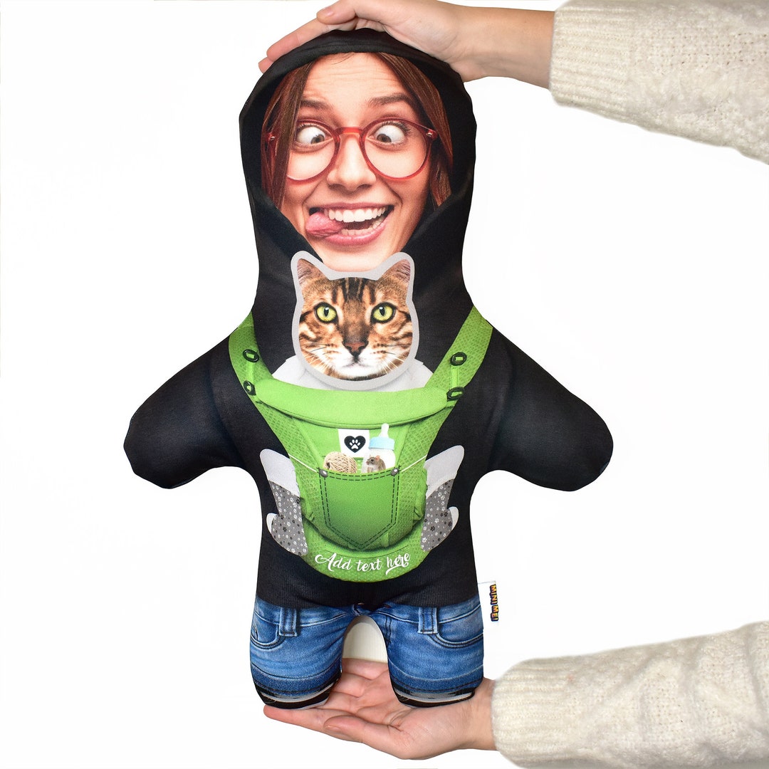 Cat Carrier 2 Faces Personalised Mini Me™ Photo Doll / Etsy UK