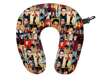 Elvis Presley Colorful Monatge Travel Neck Pillow - Cojín de soporte para el cuello