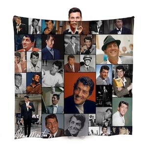 Dean Martin Celebrity Montage Fleecedecke | 150cm x 150cm Große Fleecedecke | Hergestellt in England