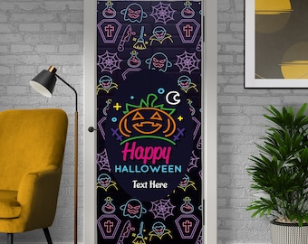 Neon Halloween Icons - Door Banner - Party Banner