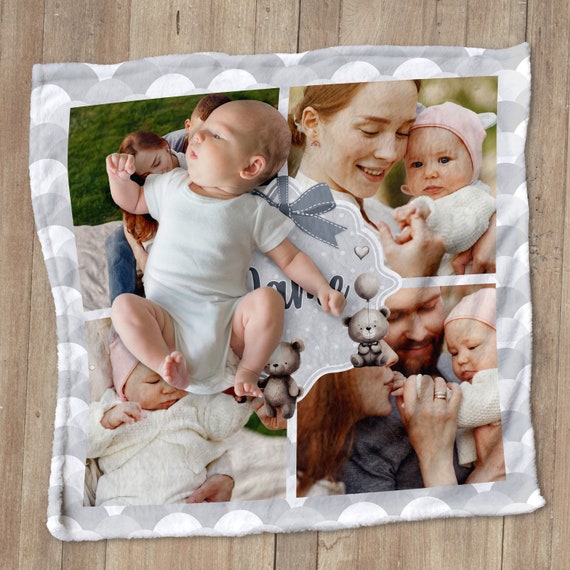 Grey Bow Personalised Extra Soft Luxury Baby Blanket 75cm X 75cm Etsy Canada