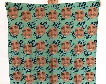 Best Dad - Face Scatter Blanket - Photo Fleece