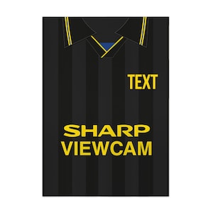 Personalised Manchester - 1994 Away Shirt - A4 Metal Sign Plaque - Frame Options Available