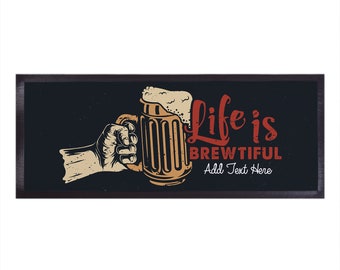 Personalised Bar Runner - Life is Brewtiful - Home Bar Accessories - Party Decoration