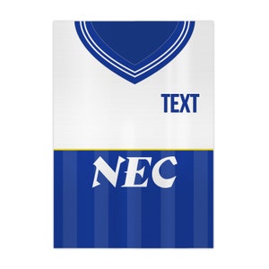 Personalisierte Merseyside Blues - 1986 Home Shirt - A4 Metallschild Plaque - Rahmenoptionen verfügbar