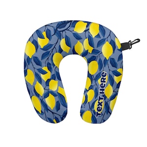 Personalised Lemon All Over Print Travel Neck Pillow - Neck Support Cushion