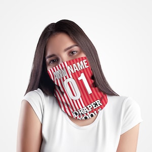 Soton 1987 Home - Personalised Retro Football Snood - Neck Tube - Neck Scarf - Head Band - Face Mask
