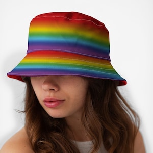 Rainbow Bucket Hat -  Fashion Sun Cap Packable Outdoor Fisherman Hat Unisex