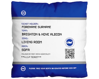 Brighton & Hove Albion FC Ticket Design 45cm Cushion - Officially Licenced