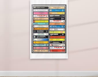 1960's / 1970's Retro Cassette Tapes, Music Enthusiast Poster - Textile Poster