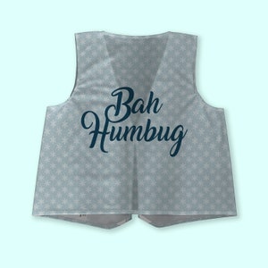 Bah Humbug Snowflakes Waistcoat | Fancy Dress | Novelty Party Dress Up | Christmas Jumper Alternative