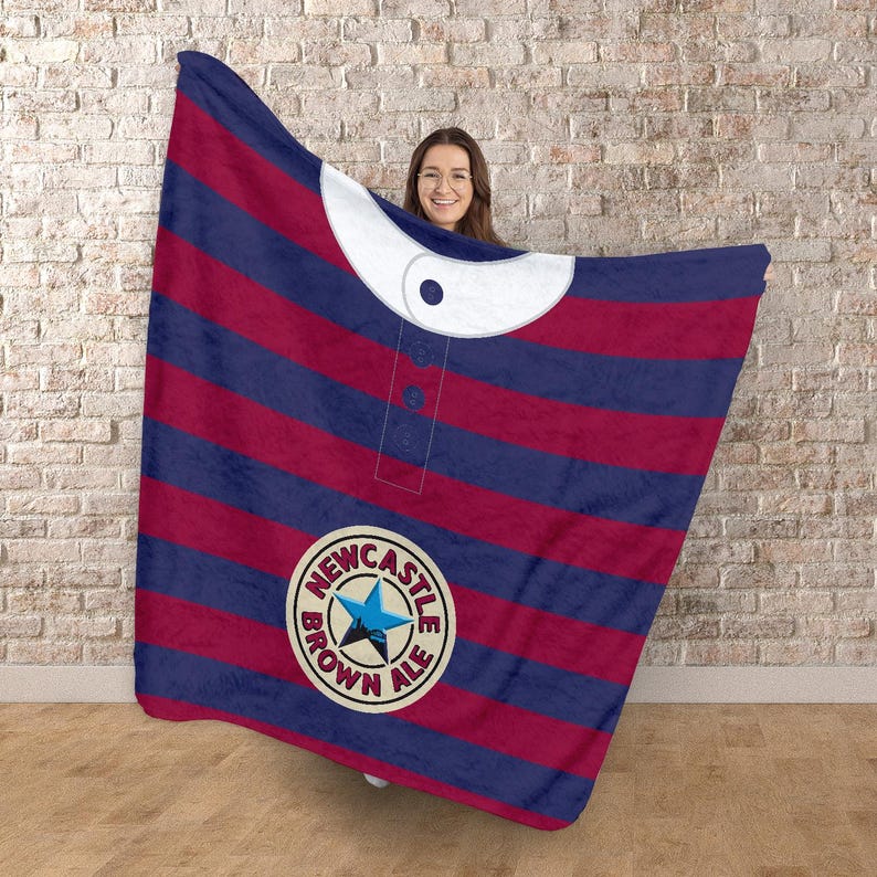 Newcastle - 1996 Away Shirt - Personalised Retro Classic Football Fleece Blanket image 1