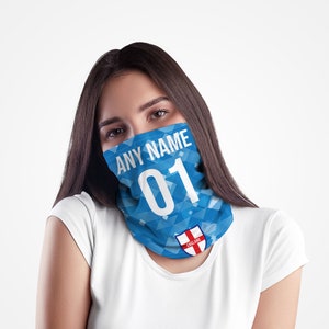 England 1990 Third - Personalised Retro Football Snood - Neck Tube - Neck Scarf - Head Band - Face Mask