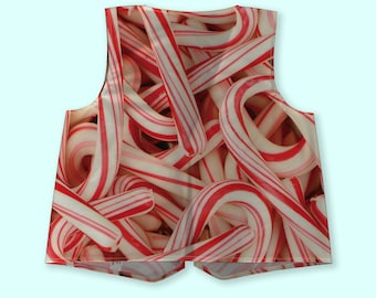 Chaleco de bastones de caramelo navideño/disfraz elegante/vestido de fiesta novedoso